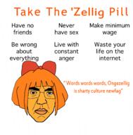 anti_ongezellig closed_mouth eyebrows freckles glasses hair_ribbon head_only looking_at_you mymy neutral ongezellig orange_hair orange_skin orangetext soyjak subvariant:chudjak_front take_the_pill text variant:chudjak // 2307x2348 // 788.0KB