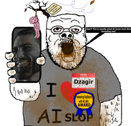ai_slop artificial_intelligence brain clothes dzagir_(namefag) glasses hanging hatred_of_ai i_love nas:gigachad no_brain not_ai note open_mouth poop showing_phone stubble stupid technology text tree tshirt variant:a24_slowburn_soyjak white_background // 1500x1435 // 1.9MB