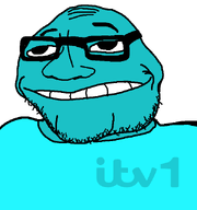 Itv_1 bald chin glasses itv logo smirk soyjak stubble subvariant:lakuse transparent_background variant:smugjak wrinkles // 600x640 // 13.6KB