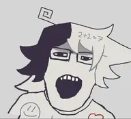 ext=gif fangs front_facing fundamental_paper_education glasses long_hair looking_at_you math neutral smile smiley_face subvariant:neutralplier variant:markiplier_soyjak wobble zip zip_(fundamental_paper_education) // 600x545 // 4.4MB