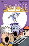 anime clothes doctor dr_soyberg hat manga one_piece qa_(4chan) soyjak_party toaster trafalgar_d_water_law variant:feraljak variant:gapejak variant:markiplier_soyjak variant:tony_soprano_soyjak // 828x1279 // 622.7KB