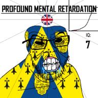 angry animal bald bell_curve black_eyes black_hole black_sclera british clenched_teeth closed_mouth country cracked_teeth drool ear england flag flag:shropshire flag:united_kingdom glasses hair iq iq_bell_curve leopard mustache nightmare_fuel no_pupils profound_mental_retardation retard shropshire soyjak stubble text united_kingdom variant:feraljak wrinkles // 1024x1024 // 177.6KB