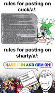 4chan a_(4chan) a_(soyjak_party) advertisement angry anime collage comparison crying hair invite oldfag rules subvariant:wholesome_soyjak variant:gapejak variant:soyak wordswordswords yotsoyba // 1272x2151 // 380.0KB