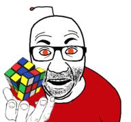antenna clothes cube glasses hand nerd orange_eyes perro_hold reddit redditard rubik soyjak stubble variant:el_perro_rabioso // 430x400 // 105.3KB