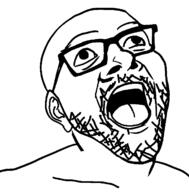 ear glasses looking_up open_mouth soyjak stubble variant:stresscasts // 680x689 // 18.4KB