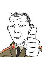 closed_mouth clothes kuz looking_at_you smile soyjak thumbs_up variant:kuzjak // 774x1032 // 173.0KB