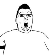 clothes ear glasses hair nikocado_avocado open_mouth soyjak stubble variant:unknown // 478x533 // 10.3KB