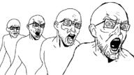 4soyjaks closed_mouth ear glasses open_mouth soyjak stubble variant:unknown // 800x450 // 35.4KB