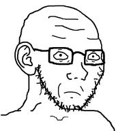 angry beard concerned confused ear eyebrow eyebrows forehead_lines glasses head nose nu-male sad soy_boy soyjak stubble variant:soyak // 680x768 // 25.5KB
