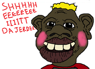big_lips black_skin blond blush brown_skin clothes crooked_teeth dilated_pupils ear forehead_lines fuggen_jerdee grey_shirt jakparty_soy lips looking_at_you nas:tyrone nate open_mouth red_shirt subvariant:hunky_twink_sex_machine teeth text // 528x383 // 26.7KB