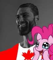 beard blue_eyes buff canada closed_mouth ear grey_skin greyscale hair leaf nas:gigachad open_mouth pinkie_pie pony smile // 1242x1394 // 611.4KB