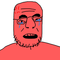 gaping_mouth glasses smile soyboy stubble teeth variant:krautjak wrinkles // 933x933 // 10.0KB