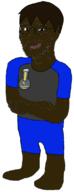 award black_skin blue closed_mouth clothes crossed_arms glasses hair jake jakparty_soy jartycuck lips nigga nigger smile smug stubble variant:soyak // 423x1104 // 101.5KB