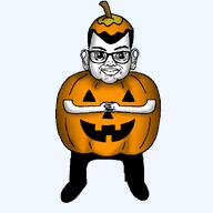 arm artist:cobsontalks character chud clark_(impractical_incels) closed_mouth clothes costume ear full_body glasses hair halloween hand impractical_incels leg lips model pumpkin tftbos variant:brandon youtube // 2000x2000 // 636.1KB