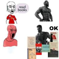angry badge bolsheviks book book_cover communism crying flag:USSR flag:soviet_union flag:transgender_pride_flag german_text gigachad glasses hammer_and_sickle headphones judaism juden muscles red_eyes star_of_david stubble text the_protocols_of_the_elder_of_zion variant:soyak white_background white_skin // 720x720 // 404.2KB