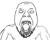 arm monster no_pupils open_mouth scary skinny soyjak stubble variant:bernd // 1416x1125 // 207.0KB