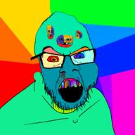 4soyjaks autism bald beard color colorful distorted glasses rainbow rainbow_teeth variant:david variant:feraljak // 1500x1500 // 200.0KB