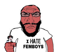 2soyjaks angry arm balding blood closed_mouth clothes femboy flag glasses hand holding_object i_hate open_mouth punisher_face red_skin soyjak stubble subvariant:science_lover text tongue tranny tshirt twinkjak variant:bernd variant:markiplier_soyjak yellow_teeth // 1016x936 // 132.1KB