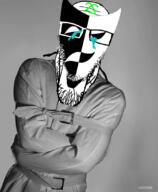 actor chood crying drama histrion larp larper mask schizo straitjacket thrembo variant:markiplier_soyjak // 886x1080 // 491.2KB