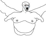 ai_generated ai_slop angry beard crying fat flying flying_nigger glasses large man_boobs man_tits nigger nipple obese soyjak variant:cryboy_soyjak wing // 737x603 // 31.9KB