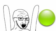 animated arm ball clapping glasses green_ball open_mouth soyjak stubble variant:soyak // 800x451 // 334.7KB
