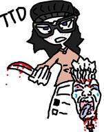 angry beheading blood bloodshot_eyes crying gore knife open_mouth rope soyjak suicide tongue ttd variant:bernd variant:soytan // 733x933 // 157.6KB