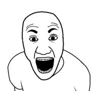 arm bald clean_shaven clothes open_mouth soyjak template tshirt variant:el_perro_rabioso // 427x400 // 19.6KB