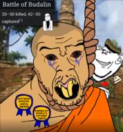 2soyjaks bloodshot_eyes burma chinksectoid civil_war closed_mouth clothes crying eyebrows flag:people's_defence_force gear hat just_cause laughing military myanmar nigger open_mouth people's_defence_force rebel rope sad smile smirk smug subvariant:feralgook teeth tvrkicwvrriorforyuo variant:cobson variant:feraljak variant:impish_soyak_ears yellow_teeth // 1602x1728 // 2.9MB