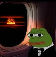 amphibian clothes distance explosion frog mushroom_cloud nas:pepe nuclear pepe_the_frog plane suit // 750x762 // 2.2MB