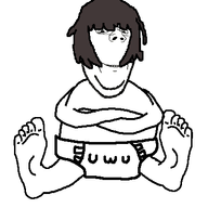 animated arm body_variant:diaper_gape boymoder brown_hair crossed_arms diaper foot full_body glasses hair hand kurumi_nanase leg menhera_chan piss poop poopjak sitting smile soyjak stubble subvariant:wholesome_soyjak variant:gapejak // 400x400 // 116.5KB