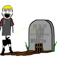 glasses grass gravestone nate penis piss stubble variant:markiplier_soyjak yellow_hair // 998x984 // 348.0KB