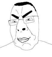 closed_mouth glasses hair merge series:fusionjaks smile smug soyjak variant:chudjak variant:cobson // 722x790 // 40.4KB