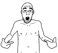 belly_button body hand naked nipple open_mouth pointing shirtless template variant:shirtjak white_skin // 618x559 // 9.6KB