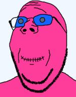 blue blue_eyes button doll_(user) glasses pink pink_skin smile soyjak stubble subvariant:wholesome_soyjak variant:gapejak // 600x761 // 15.8KB