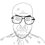 angry bald glasses meta:leaky open_eyes soyjak stubble variant:unknown vein // 500x500 // 61.8KB