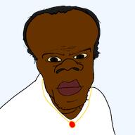 afro big_brain big_head black_skin closed_mouth clothes dark_hair hair looking_at_you neutral nigger subvariant:feralnigger variant:feraljak yakub yellow_sclera // 2048x2048 // 314.9KB