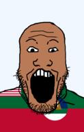 black_skin clothes county flag flag:liberia flag:margibi_county glasses hair liberia liberian margibi_county mustache open_mouth small_eyes soyjak stubble transparent transparent_background variant:feraljak yellow_sclera // 600x935 // 24.0KB