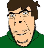 brown_hair closed_mouth clothes eddsworld glasses hair latino mustache smile smug soyjak stubble variant:cobson // 775x849 // 64.9KB