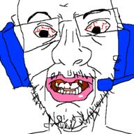 r artist:QQlive autism geg glasses headphones ias lips open_mouth soyjak soyjak_party stubble variant:unknown // 500x500 // 47.8KB