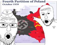 2soyjaks clothes communism europe glasses hammer_and_sickle hat irredentism map nazi_germany nazism pointing poland soviet_union soyjak stubble swastika text variant:two_pointing_soyjaks // 1135x900 // 649.5KB
