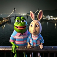 amphibian andrew_fosgate artist:flute bridge charlotte_fosgate dead death flag:transgender_pride_flag frog its_a_pretty_view jump jumping long_way_down meta:ai_generated nas:buster_baxter nas:pepe pepe_the_frog series:kys_big_nigger_lips_spammer shitnounrdynouumlycordcarescares subnas:pepelaugh suicide talking tranny troon // 560x560, 6s // 2.0MB