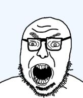 angry crooked_teeth glasses open_mouth soyjak stubble template transparent_background variant:volcanojak // 677x799 // 18.4KB