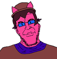 animal animal_ears black_eyes cat cat_ear closed_mouth clothes doll_(user) ear eyebrows glasses hat jimbo_(namefag) lips looking_at_you meta:namefags neck niko_(oneshot) oneshot pink_skin purple_hair small_eyes smile smug stubble tinted_glasses variant:epsteinjak vivo_endive white_background // 616x642 // 46.1KB