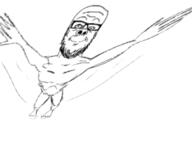 attacks_you closed_mouth flying full_body glasses smile soyjak stubble subvariant:fingerboy swoopjak variant:a24_slowburn_soyjak // 720x588 // 112.0KB