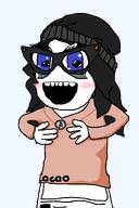 avengers beanie blue_eyes blush glasses hair open_mouth soy soylent template variant:soytan // 800x1200 // 35.0KB