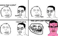 4soyjaks anger_mark angry bloodshot_eyes crying ear glasses hair herp_derp open_mouth pink pink_skin rage_comic sex soyjak subvariant:chudjak_front text the_left_cant_meme trollface variant:chudjak vein yellow_teeth // 2142x1326 // 412.3KB