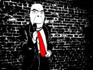 brick clothes comedian glasses microphone smile soyjak stubble suit suit_and_tie variant:cobson // 1000x750 // 54.4KB