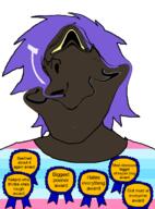 award awards black_skin brown_skin covered_eyes distorted femjak flag:transgender_pride_flag ftm happy nigger pooner purple_hair soyjak_blog terry_crews(namefag) terrycuck text trans trans_flag trend:slopjak variant:gapejak // 870x1174 // 195.7KB
