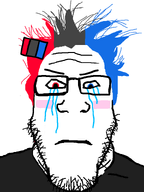 angry black_shirt blush crying eyebrows female glasses hair heterochromia looking_at_you merge nintendo nintendo_switch nose soysuba stubble variant:markiplier_soyjak variant:neutralplier variant:soysuba video_game white_background white_skin woman // 600x800 // 47.0KB