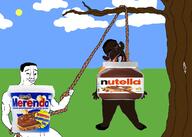 2soyjaks brown_skin chocolate food glasses hanging merenda meta:tagme muscular_male nigger noose nutella rope smug subvariant:chudjak_front tree variant:chudjak // 2100x1500 // 810.4KB